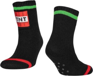 Chaussettes enfant Minecraft Creeper TNT noir, 7 à 12 ans
