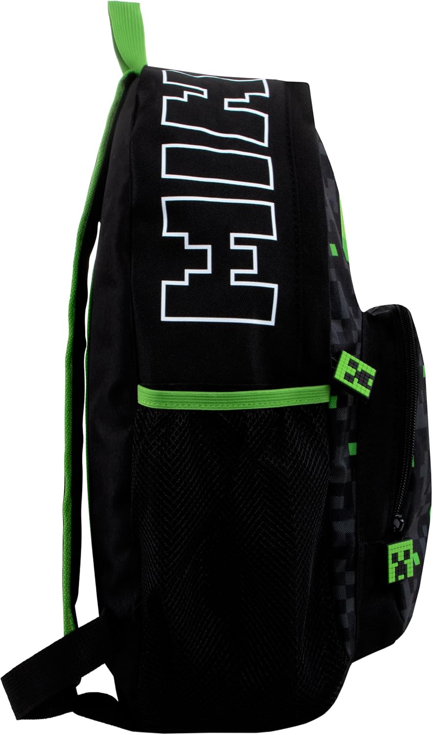 Sac à dos Minecraft enfant noir avec Creeper pixelisé – Image 5
