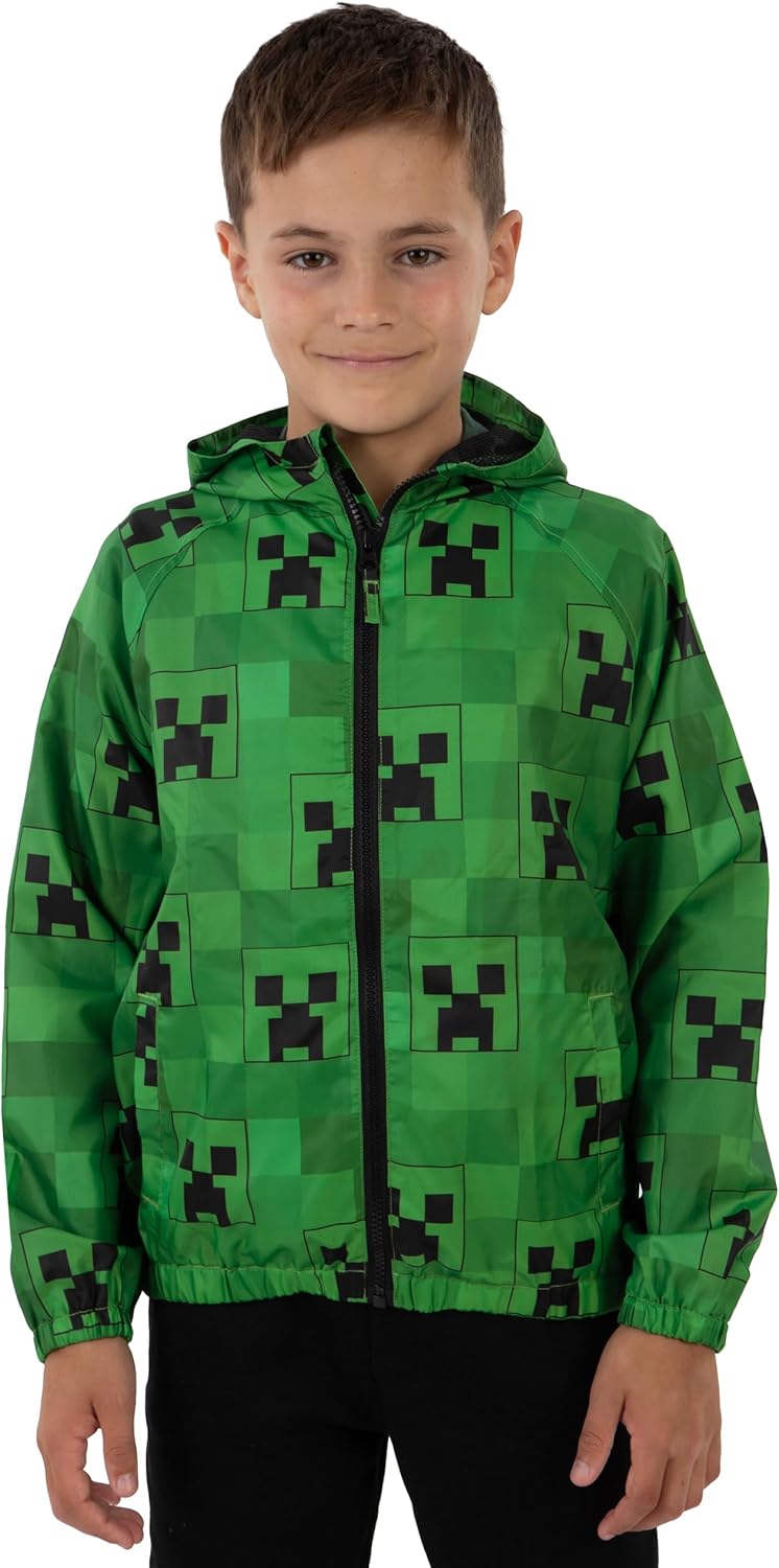 Manteau imperméable Minecraft Creeper pour enfant – Image 3