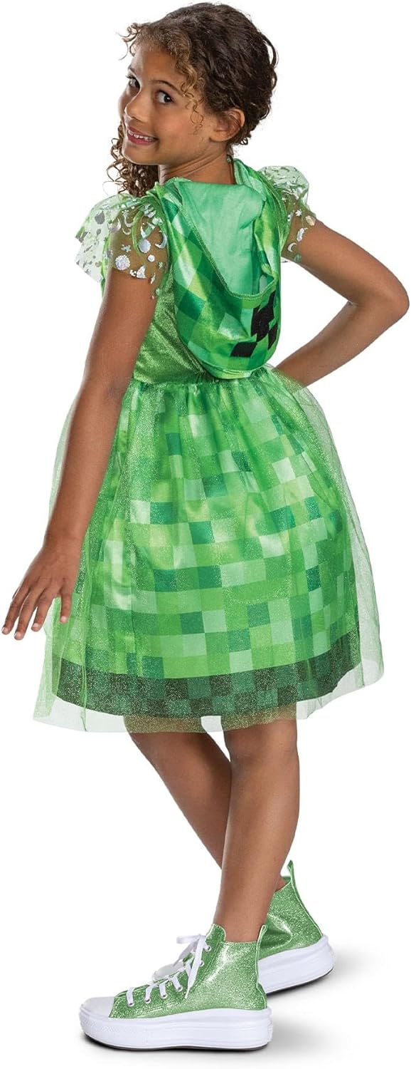 Costume enfant Minecraft Creeper avec robe verte à capuche, taille S pour 4 à 6 ans – Image 2