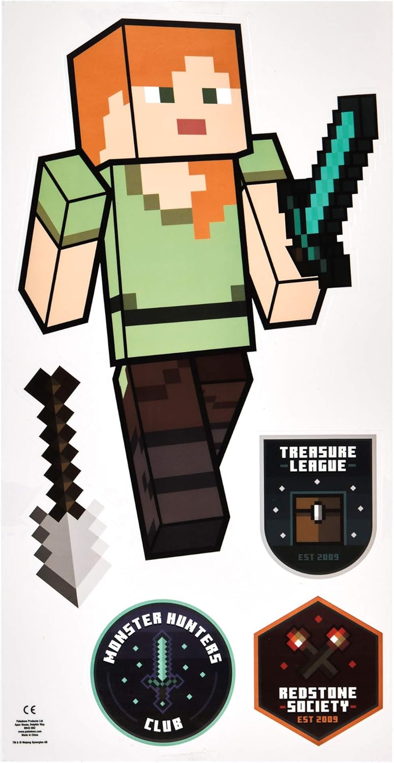 Stickers muraux Minecraft en vinyle, lot de 4 feuilles amovibles Paladone – Image 5