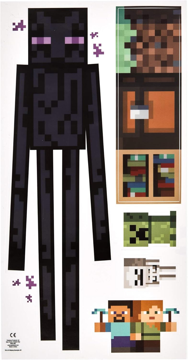 Stickers muraux Minecraft en vinyle, lot de 4 feuilles amovibles Paladone – Image 8