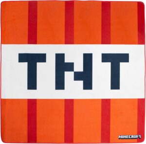 Tapis Minecraft cube TNT rouge 120 x 120 cm