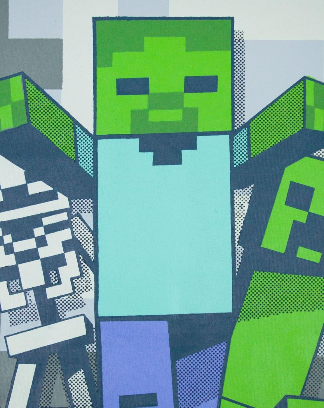 Ensemble pyjama court Minecraft Undead bleu enfant 8 ans – Image 3
