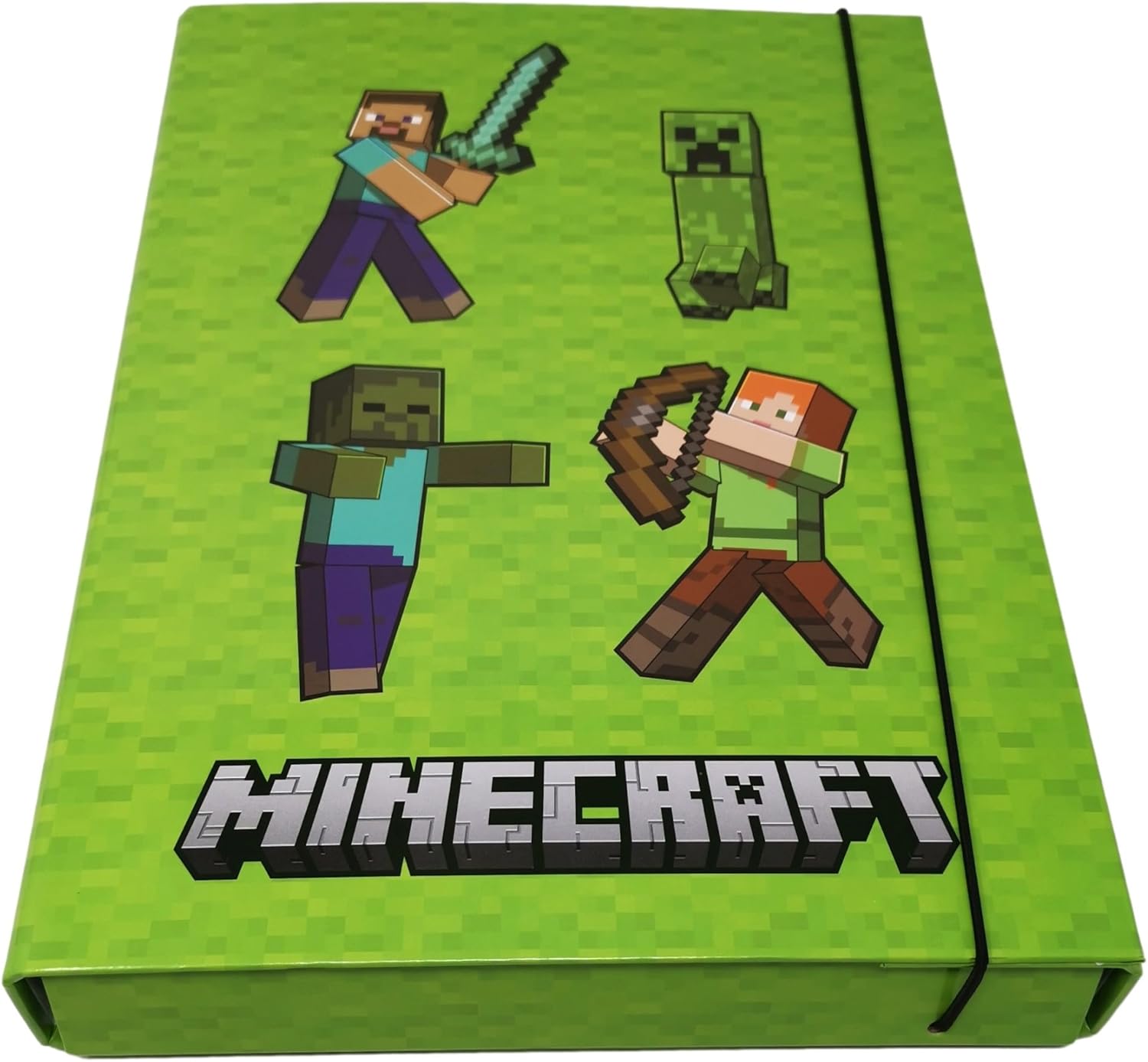 Classeur A4 Minecraft vert pour cartable avec rabat intérieur – Image 2
