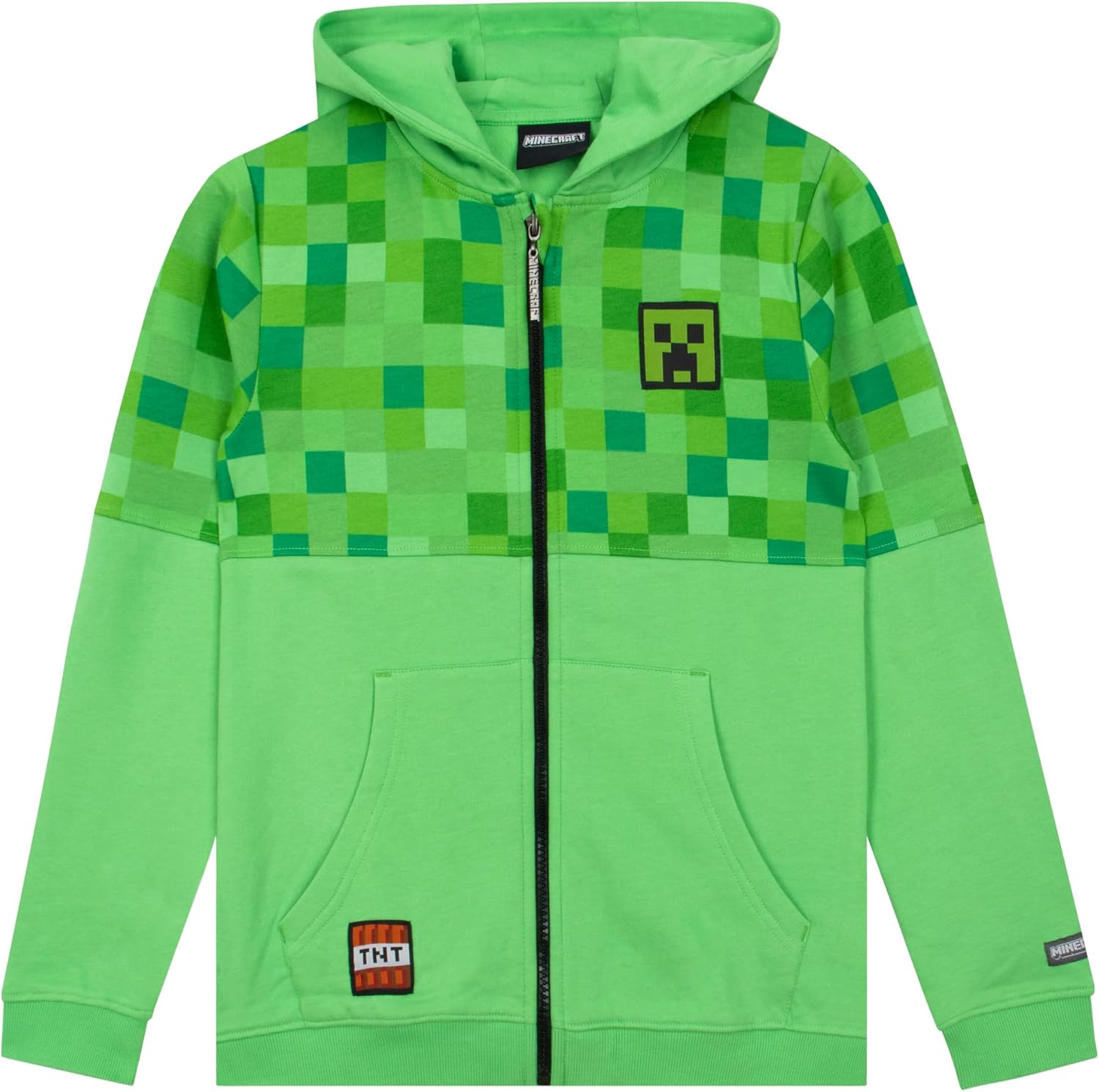 Sweat zippé à capuche Minecraft garçon en 100 % coton