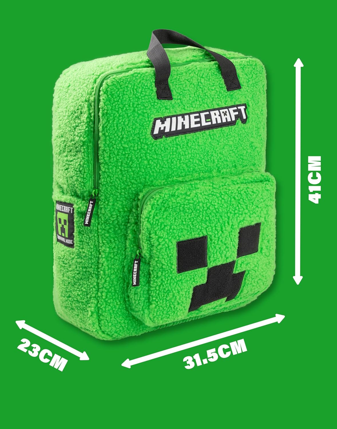 Sac à dos Minecraft Creeper vert pour enfant, modèle unisexe – Image 2
