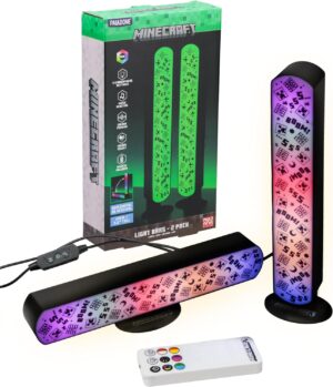 Barres lumineuses Minecraft RVB 25 cm avec télécommande et musique réactive