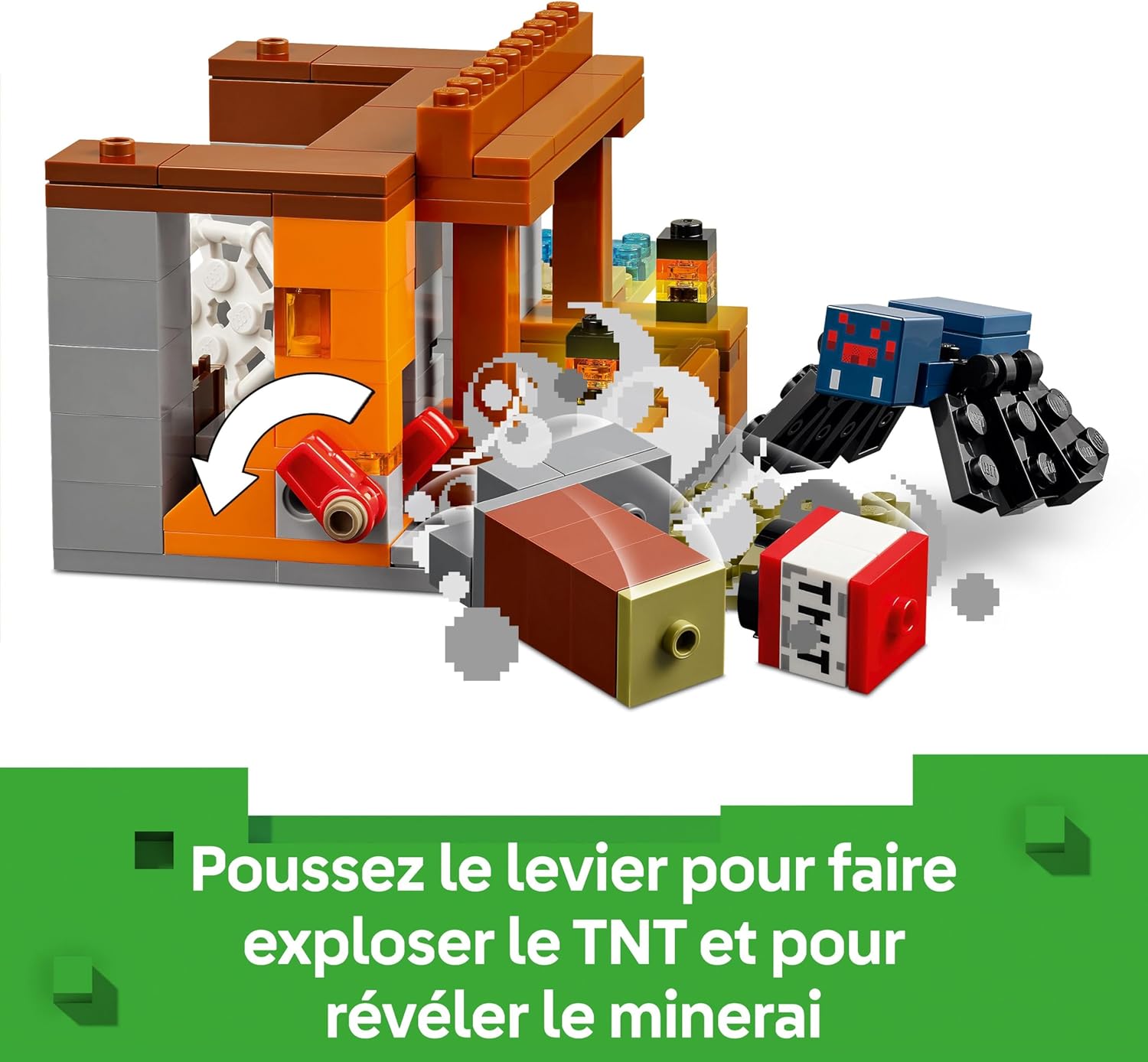 LEGO Minecraft Mine du tatou avec TNT, loup et araignée venimeuse – Image 4