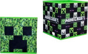 Cubes de rangement pliables Minecraft Creeper, lot de 2, 30 x 30 cm