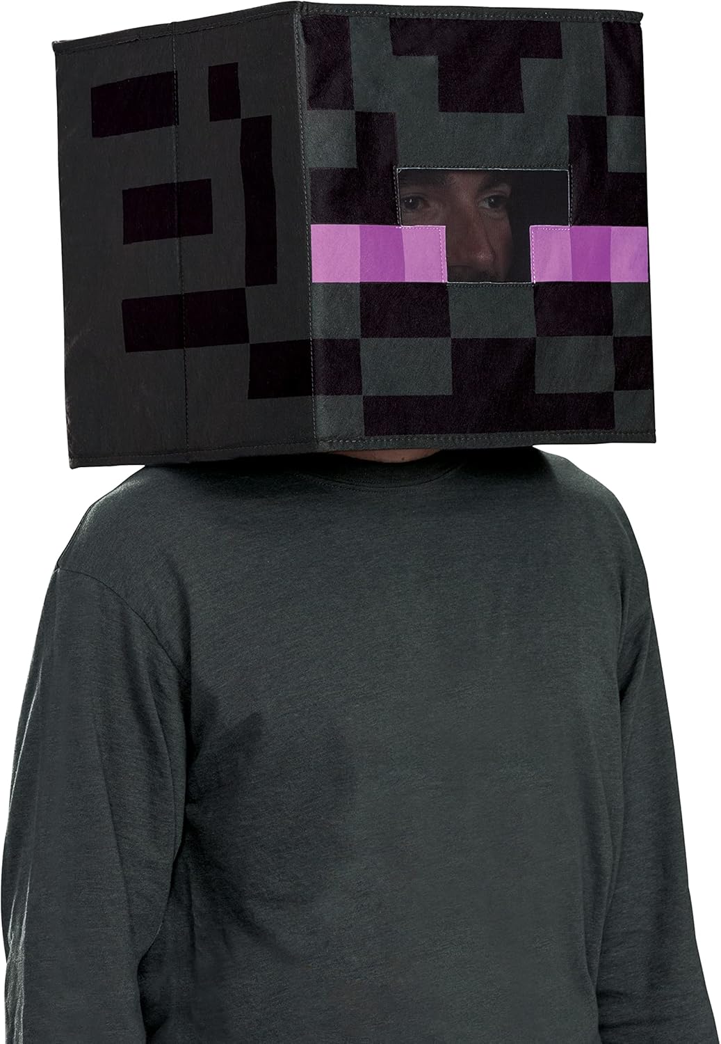 Tête de bloc Enderman Minecraft noire, taille unique – Image 2