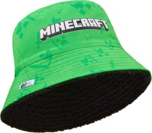Ensemble hiver enfant Minecraft Creeper 6-14 ans : bonnet, bob ou bonnet avec gants