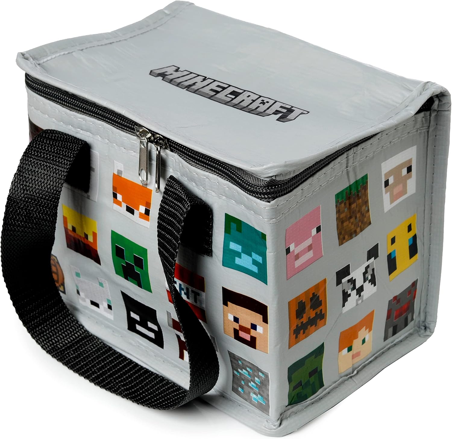 Lunch bag Minecraft gris isotherme en rPET recyclé avec personnages – Image 4