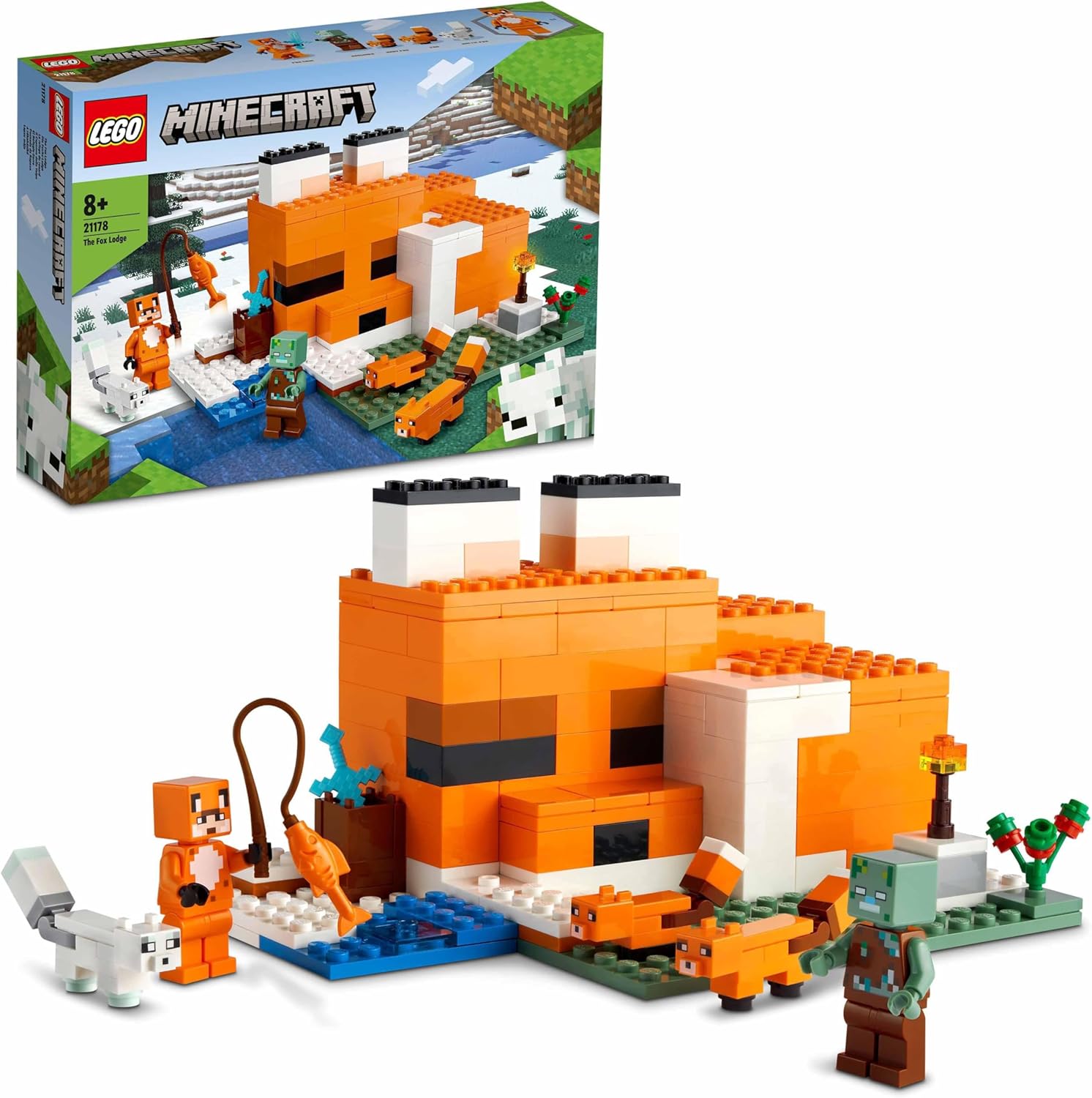 LEGO Minecraft 21178 Refuge Renard avec héros et animaux