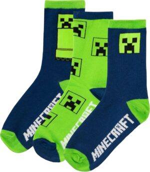 Chaussettes garçon Minecraft Creeper lot de 3