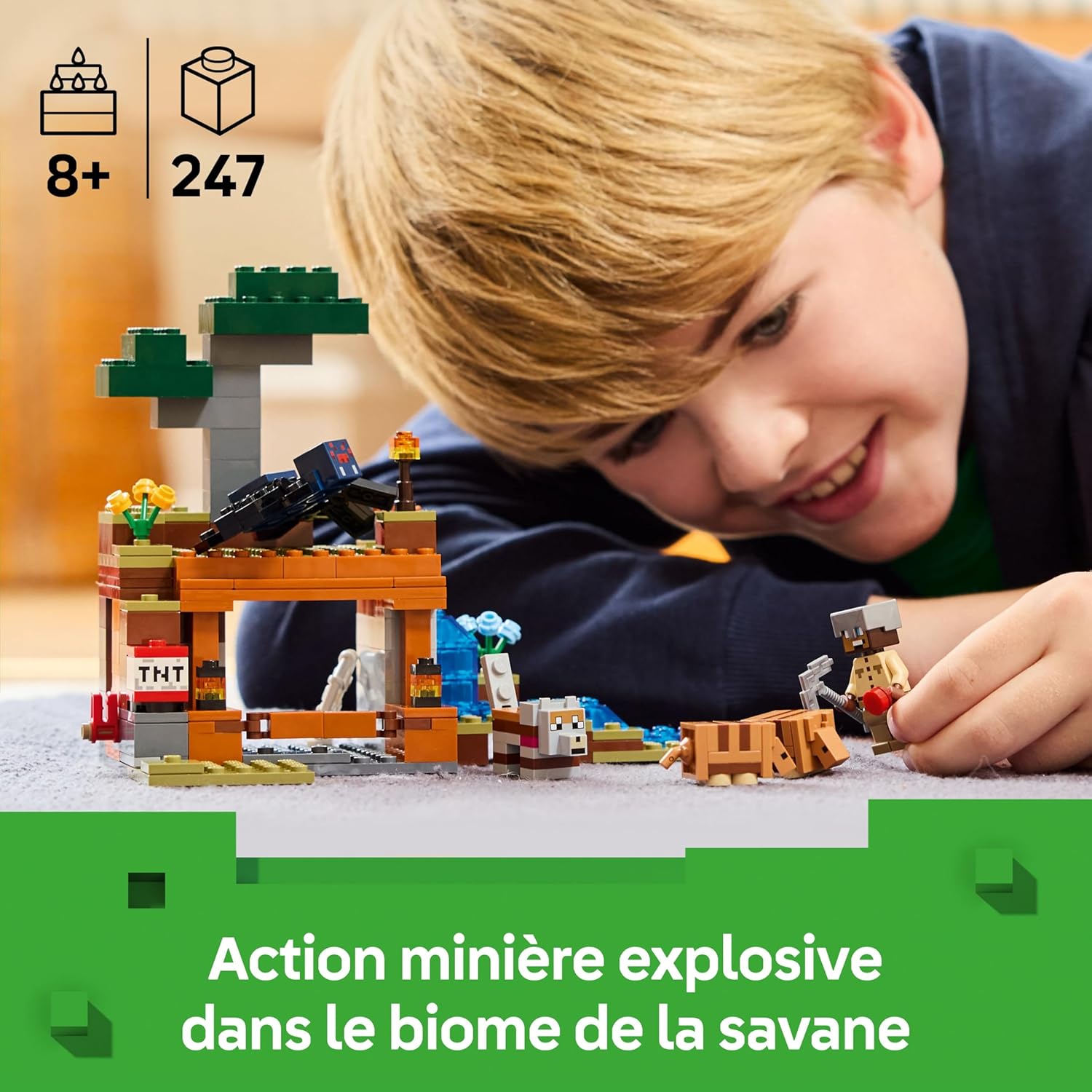 LEGO Minecraft Mine du tatou avec TNT, loup et araignée venimeuse – Image 2