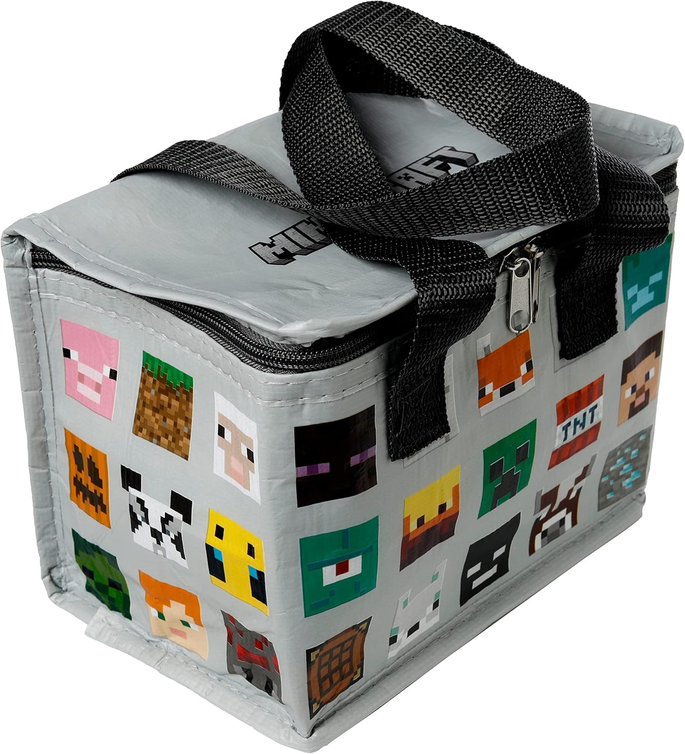 Lunch bag Minecraft gris isotherme en rPET recyclé avec personnages – Image 7