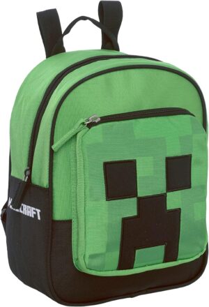 Sac à dos maternelle Minecraft Creeper à double poche zippée