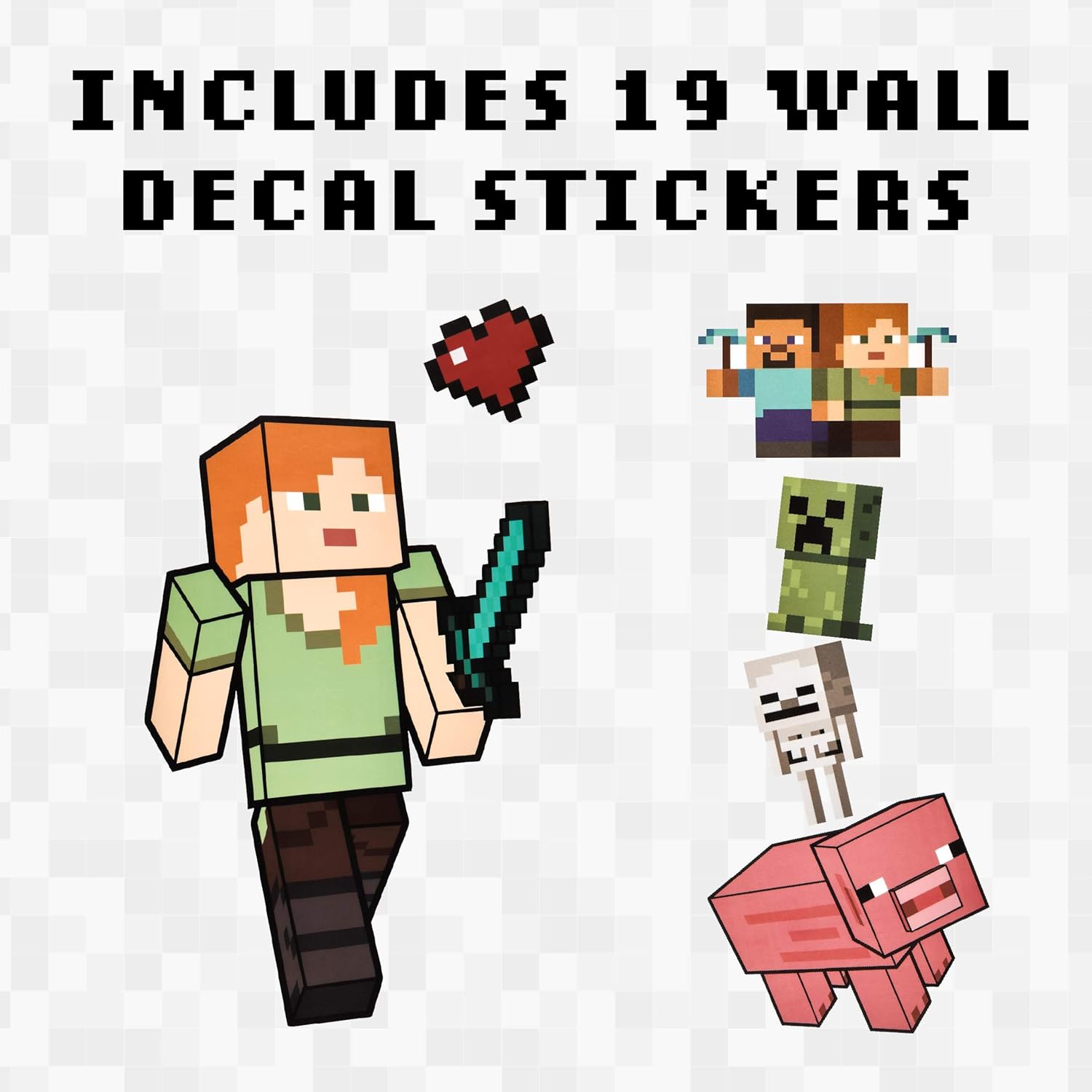 Stickers muraux Minecraft en vinyle, lot de 4 feuilles amovibles Paladone – Image 3