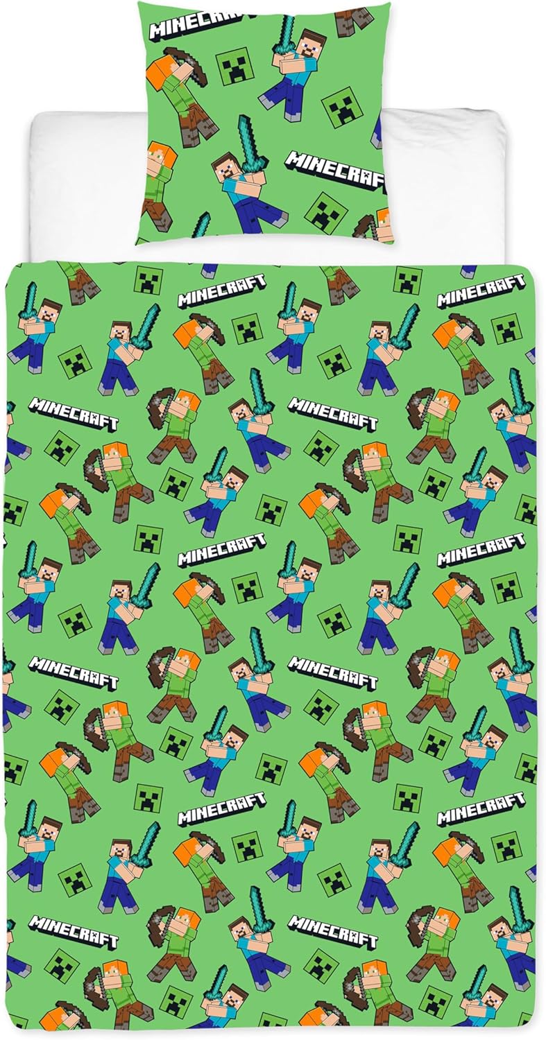 Parure enfant Minecraft Steve et Alex réversible 140x200 cm – Image 4