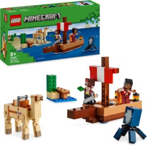 LEGO Minecraft 21259, voyage en bateau pirate avec 2 pirates