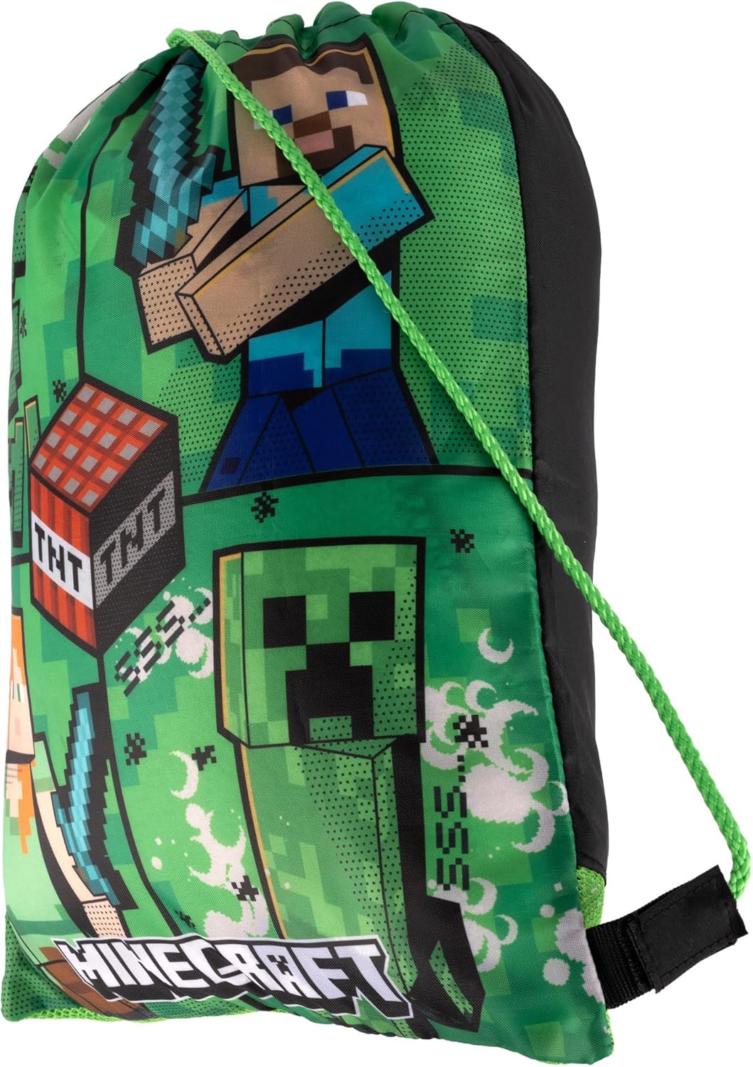 Sac à cordon Minecraft TNT Boom avec Steve, Alex et Creeper – Image 2