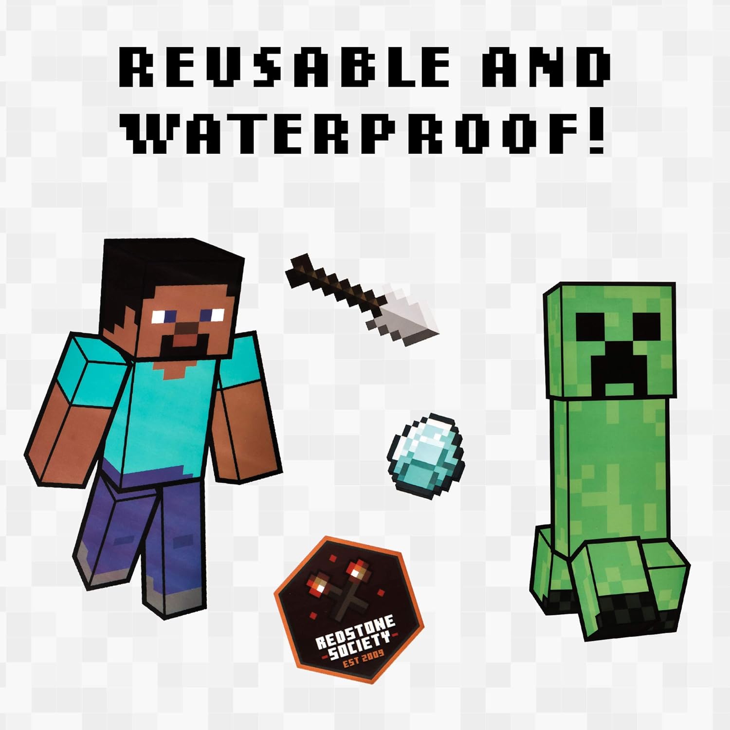 Stickers muraux Minecraft en vinyle, lot de 4 feuilles amovibles Paladone – Image 4