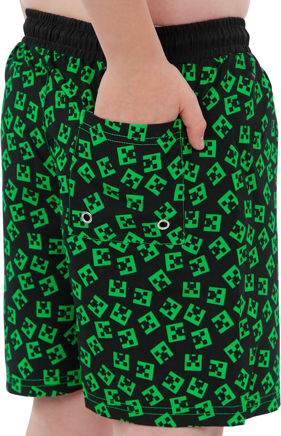Short de bain Creeper noir Minecraft pour garçon – Image 4