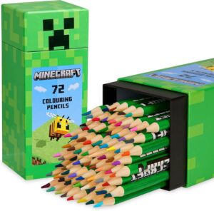 Coffret Minecraft Creeper avec 72 crayons de couleur