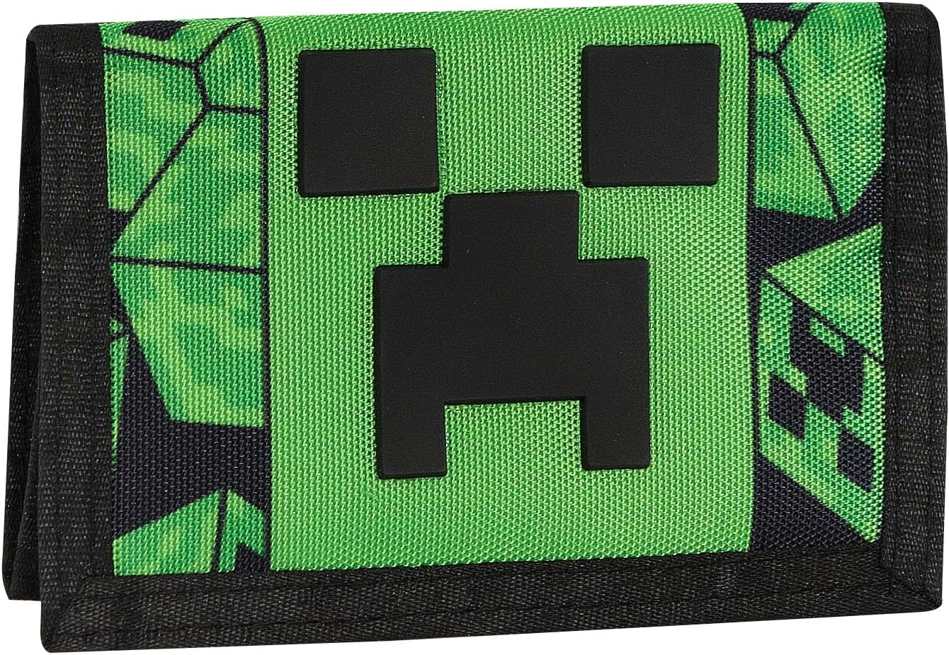 Portefeuille Minecraft zippé avec poche extérieure et rangements cartes