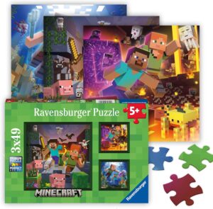 Puzzle enfant Minecraft Biomes, 3 x 49 pièces