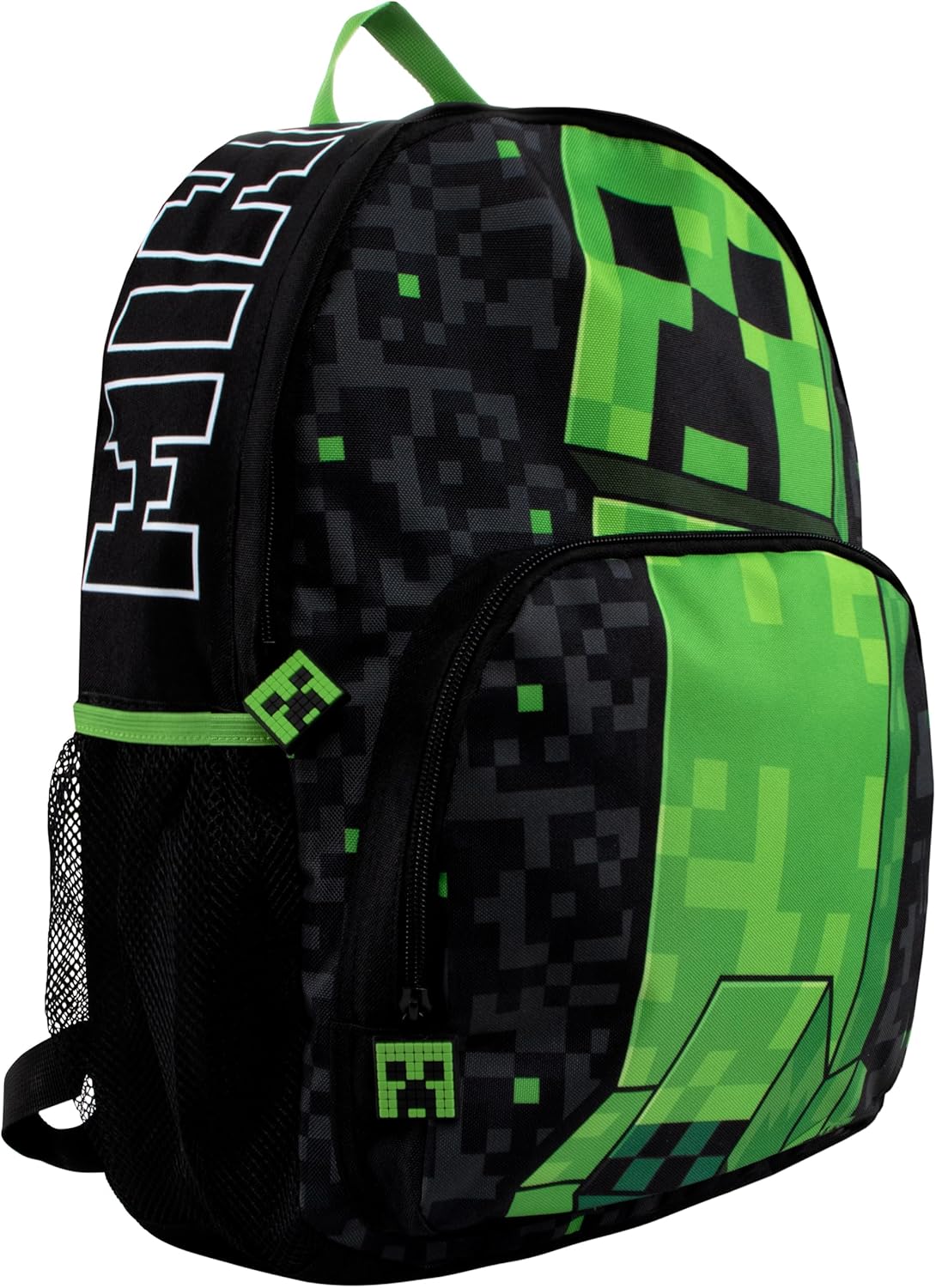Sac à dos Minecraft enfant noir avec Creeper pixelisé – Image 3
