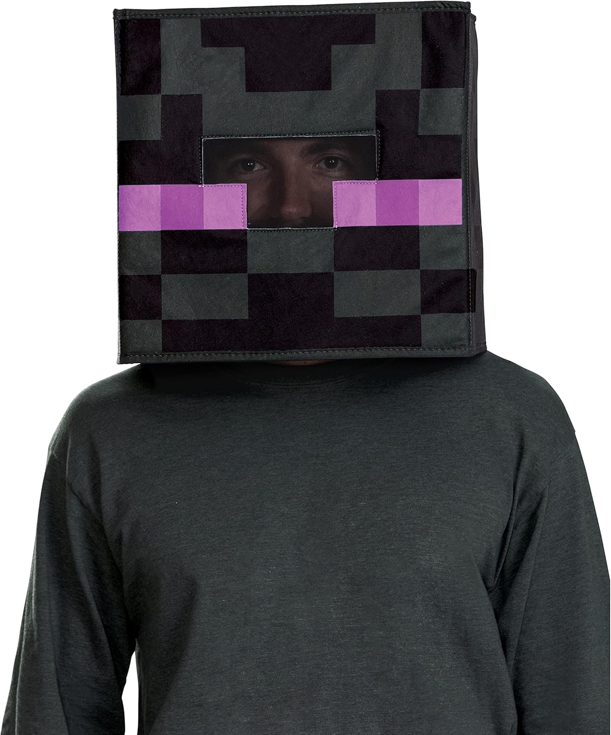 Tête de bloc Enderman Minecraft noire, taille unique – Image 3