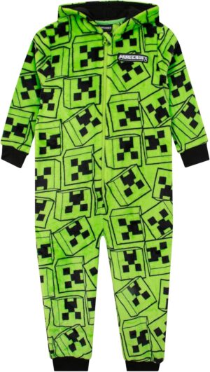 Pyjama combinaison Minecraft Creeper en polaire pour garçon