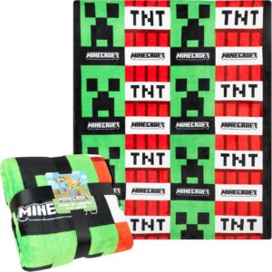 Plaid polaire Minecraft Creeper TNT 130 x 150 cm