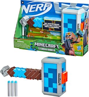 Marteau Nerf Minecraft Stormlander avec tir de 3 fléchettes
