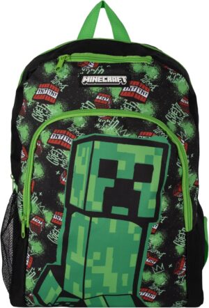 Sac à dos enfant Minecraft Creeper grand format vert
