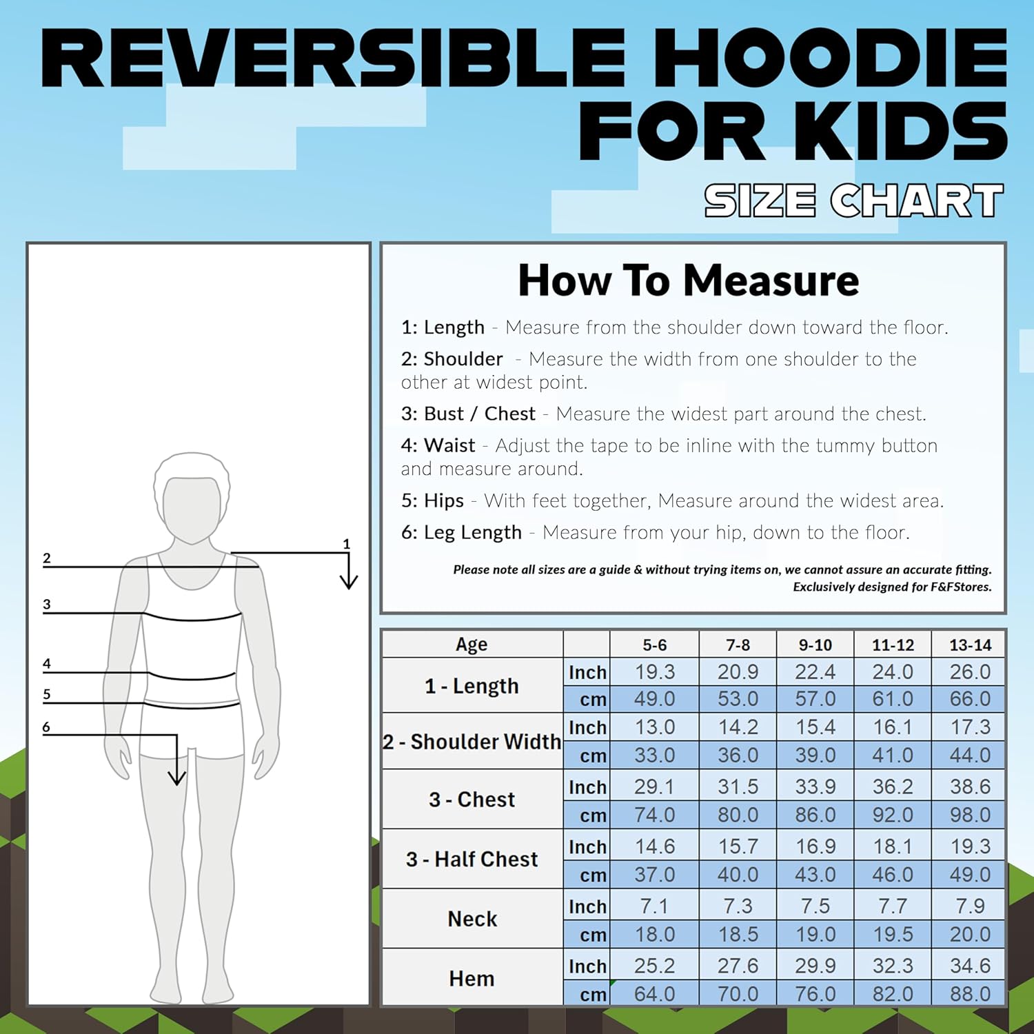 Hoodie zippé réversible Minecraft garçon à capuche 5-14 ans – Image 6