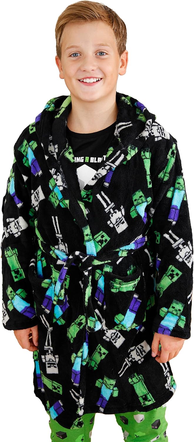 Robe de chambre garçon Minecraft Creeper, peignoir de nuit 5 à 13 ans – Image 2