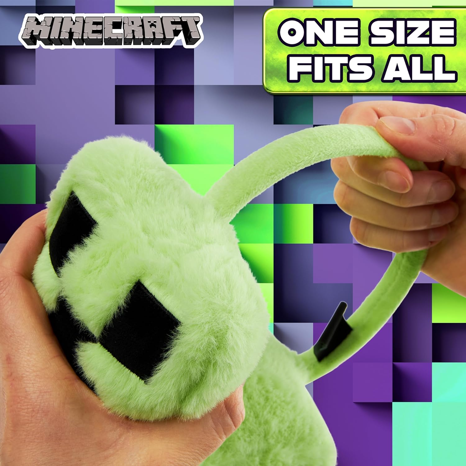 Cache-oreilles enfant Minecraft en fausse fourrure – Image 3