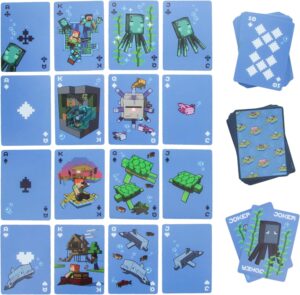 Cartes à jouer Minecraft imperméables Paladone avec étui en relief