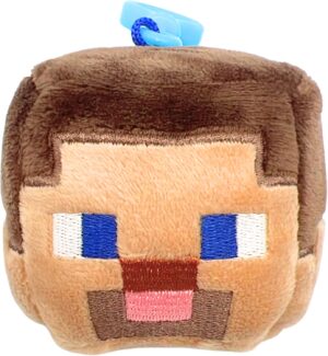 Clip peluche tête Minecraft Steve 7 cm pour sac ou clés