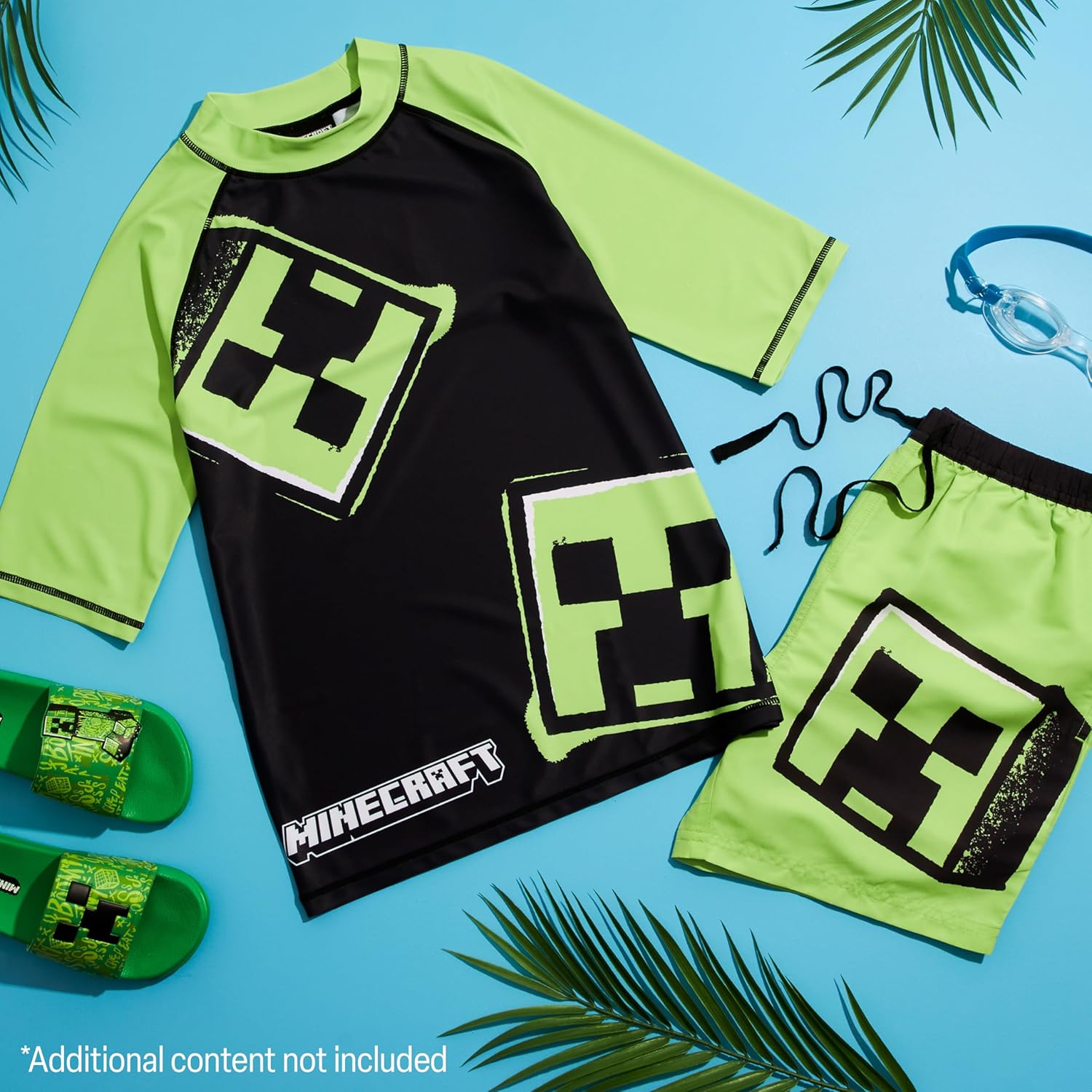 Ensemble de bain Minecraft enfant 2 pièces avec t-shirt manches courtes et short garçon – Image 2