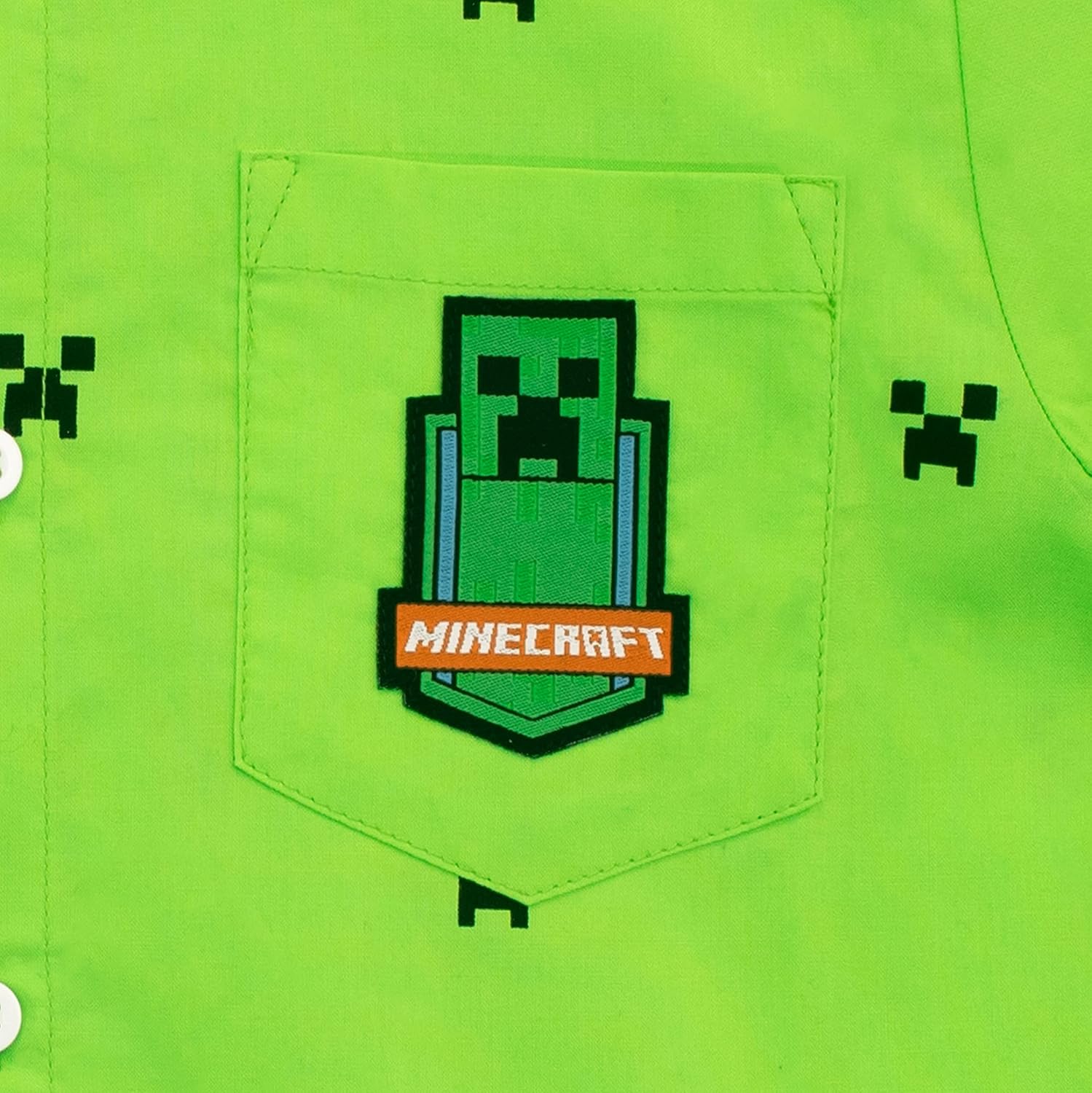 Chemise garçon Minecraft verte avec poche Creeper – Image 7