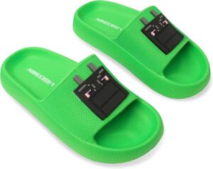 Claquettes Minecraft Creeper enfant garçon pour plage et piscine