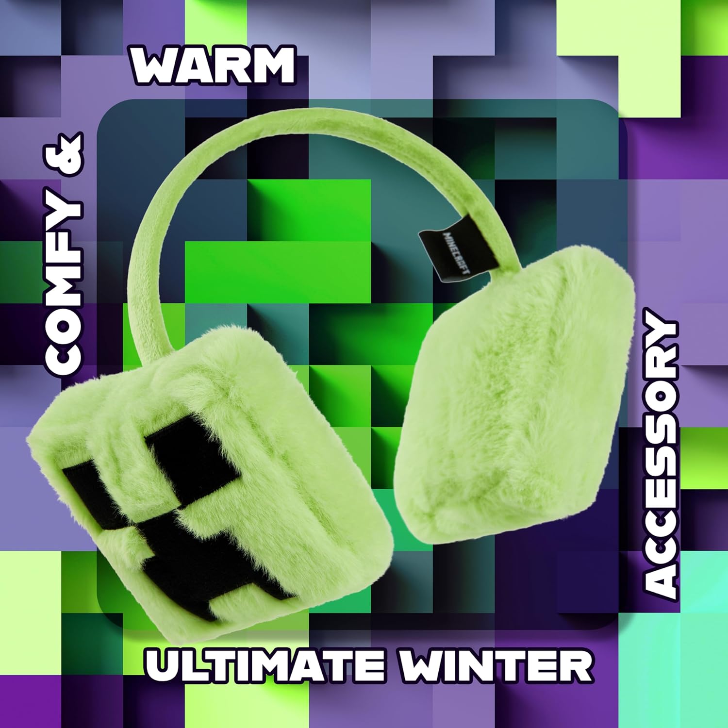 Cache-oreilles enfant Minecraft en fausse fourrure – Image 4