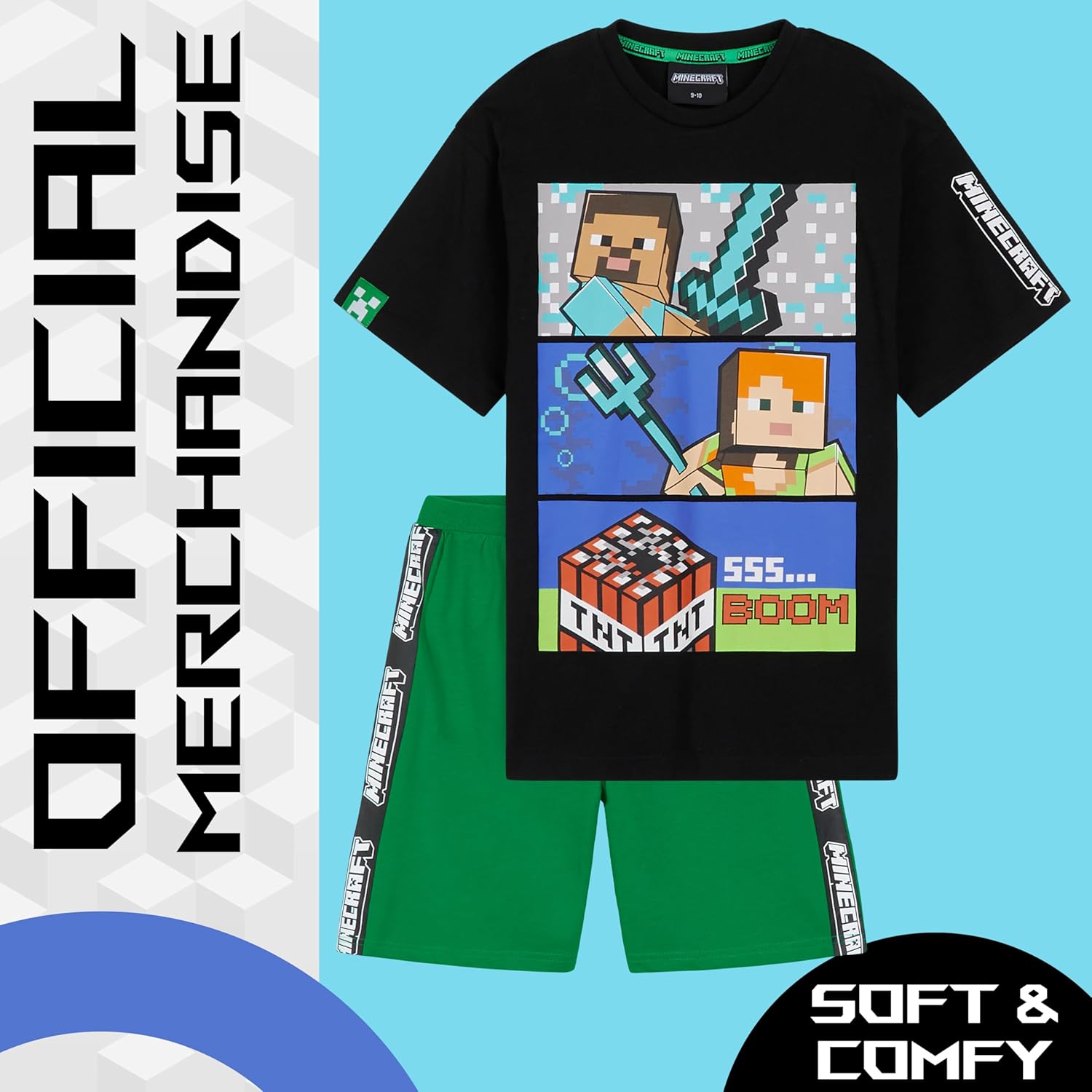 Ensemble pyjama court Minecraft en coton pour garçon – Image 5