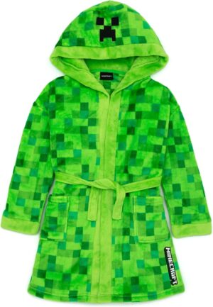 Peignoir Minecraft Creeper pixelisé pour garçon 13-14 ans