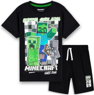Pyjama short Minecraft garçon en 100% coton