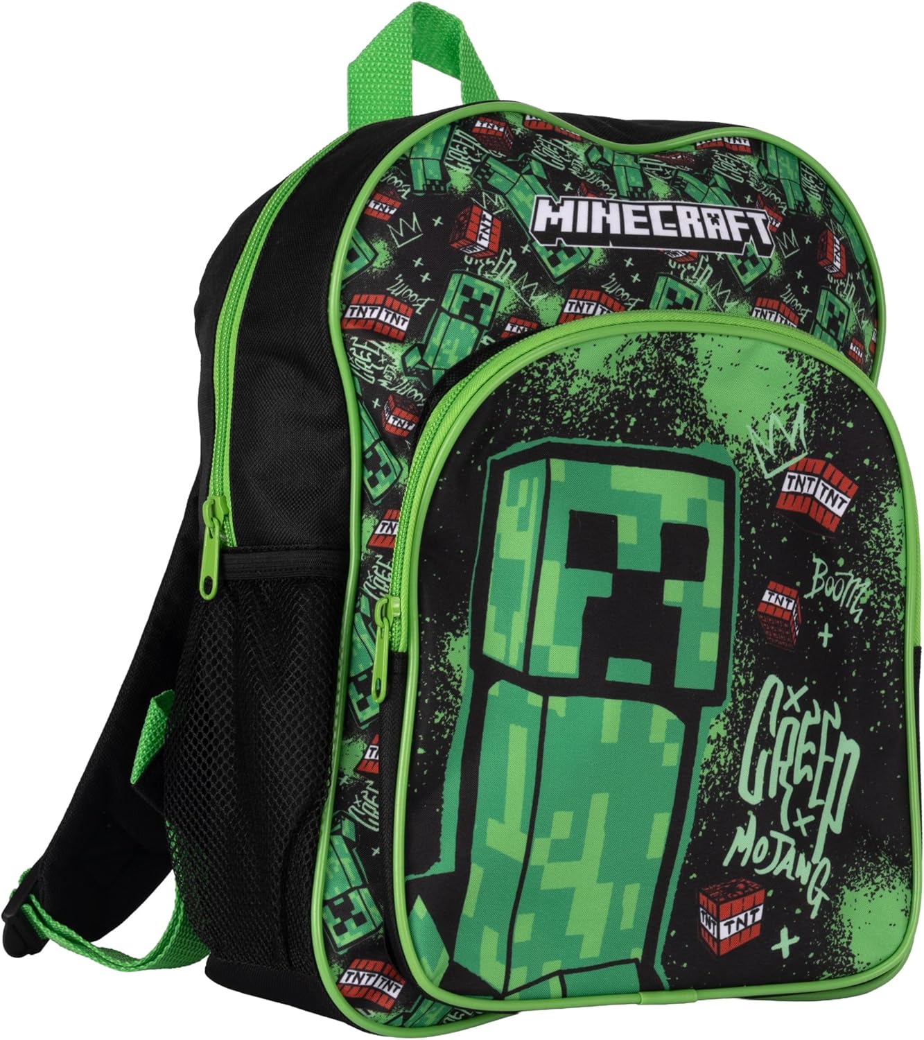 Set Minecraft TNT vert avec sac à dos, sac à déjeuner et trousse – Image 2